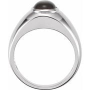 14K White Onyx Bezel-Set Ring-