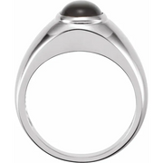 14K White Onyx Bezel-Set Ring