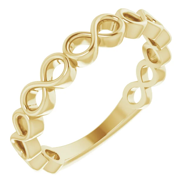 14K Yellow Infinity Stackable Ring-