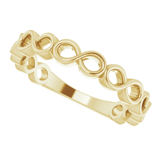 14K Yellow Infinity Stackable Ring-