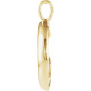 14K Yellow Crescent Moon Pendant-
