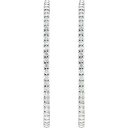 14K White 5 CTW Diamond Inside-Outside 51 mm Hoop Earrings-