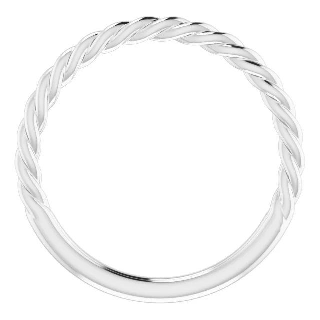 14K White 1.5 mm Twisted Rope Band Size 7-