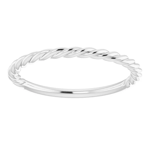 14K White 1.5 mm Twisted Rope Band Size 7-