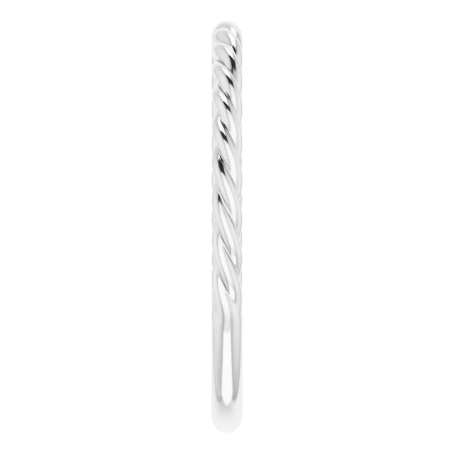14K White 1.5 mm Twisted Rope Band Size 7-