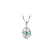 Sterling Silver Ruby 18" Necklace-