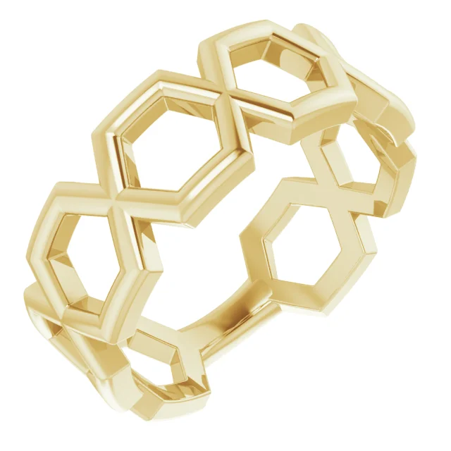 14K Yellow Geometric Ring-