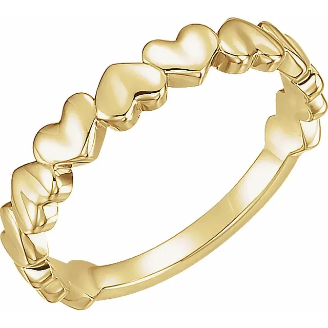 14K Yellow Heart Ring-