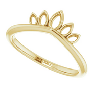 14K Yellow Marquise-Shaped Crown Ring-