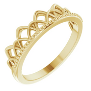 14K Yellow Stackable Crown Ring-