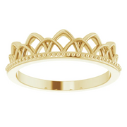 14K Yellow Stackable Crown Ring-