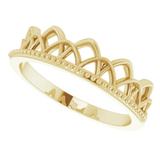 14K Yellow Stackable Crown Ring-