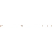 14K Rose .06 CTW Diamond Heart 7" Bracelet-