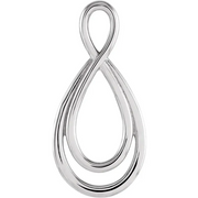 14K White 22x11 mm Infinity-Inspired Pendant-