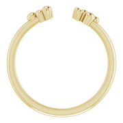 14K Yellow Stackable Beaded Negative Space Ring-7.00 (approximate standard size)-