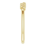 14K Yellow Stackable Beaded Negative Space Ring-7.00 (approximate standard size)-
