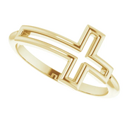 14K Yellow Cross Ring-