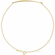 14K Yellow Curved Bar 6 1/2-7 1/2" Bracelet-