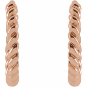 14K Rose Twisted Rope 11 mm Hoop Earrings-
