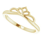 14K Yellow Stackable Crown Ring-