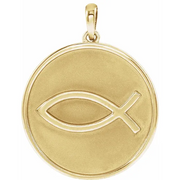 14K Yellow 20.3x18.4 mm Ichthus (Fish) Pendant-