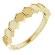 14K Yellow Stackable Geometric Ring-