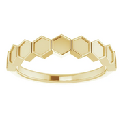 14K Yellow Stackable Geometric Ring-