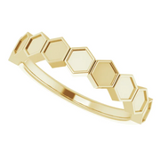 14K Yellow Stackable Geometric Ring-