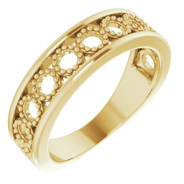 14K Yellow Geometric Stackable Ring-