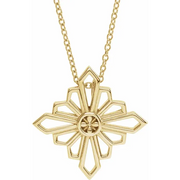 14K Yellow Vintage-Inspired Geometric 16-18" Necklace-