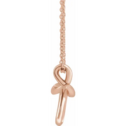 14K Rose 13.35x10.42 mm Youth Cross 16-18" Necklace-