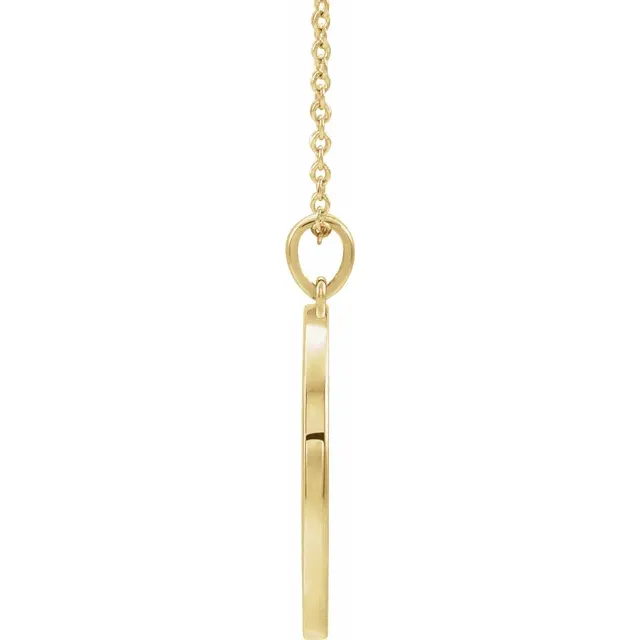14K Yellow 20.3x18.4 mm Ichthus (Fish) 16-18" Necklace-