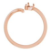 14K Rose 1/3 CTW Diamond Negative Space Ring-7.00 (approximate standard size)-
