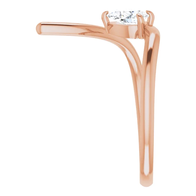 14K Rose 1/3 CTW Diamond Negative Space Ring-7.00 (approximate standard size)-