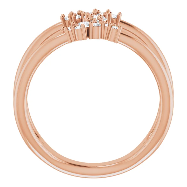 14K Rose 1/3 CTW Diamond Negative Space Ring-
