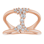 14K Rose 1/3 CTW Diamond Negative Space Ring-