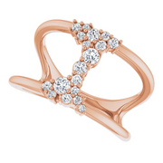 14K Rose 1/3 CTW Diamond Negative Space Ring-