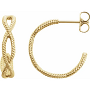 14K Yellow 17x3.6 mm Rope Hoop Earrings-