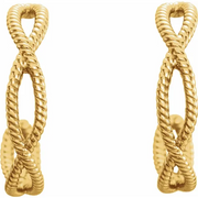 14K Yellow 17x3.6 mm Rope Hoop Earrings-