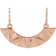 14K Rose Curved Bar 16-18" Necklace-