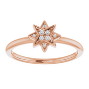 14K Rose .04 CTW Diamond Star Ring-
