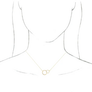 14K Yellow 20x14 mm Interlocking Circle 16-18" Necklace-
