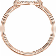 14K Rose .07 CTW Diamond Heart Ring-