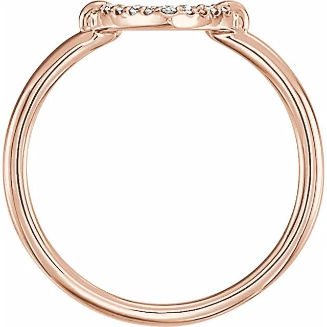 14K Rose .07 CTW Diamond Heart Ring-