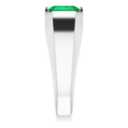 Platinum Lab-Grown Emerald Ring-
