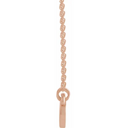 14K Rose .03 CTW Diamond Heart 16" Necklace-