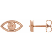 14K Rose Evil Eye Earrings-
