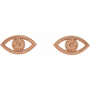 14K Rose Evil Eye Earrings-