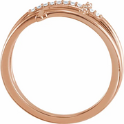 14K Rose .06 CTW Diamond Sideways Cross Ring-