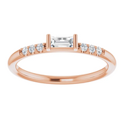 14K Rose 1/5 CTW Diamond Stackable Accented Ring-